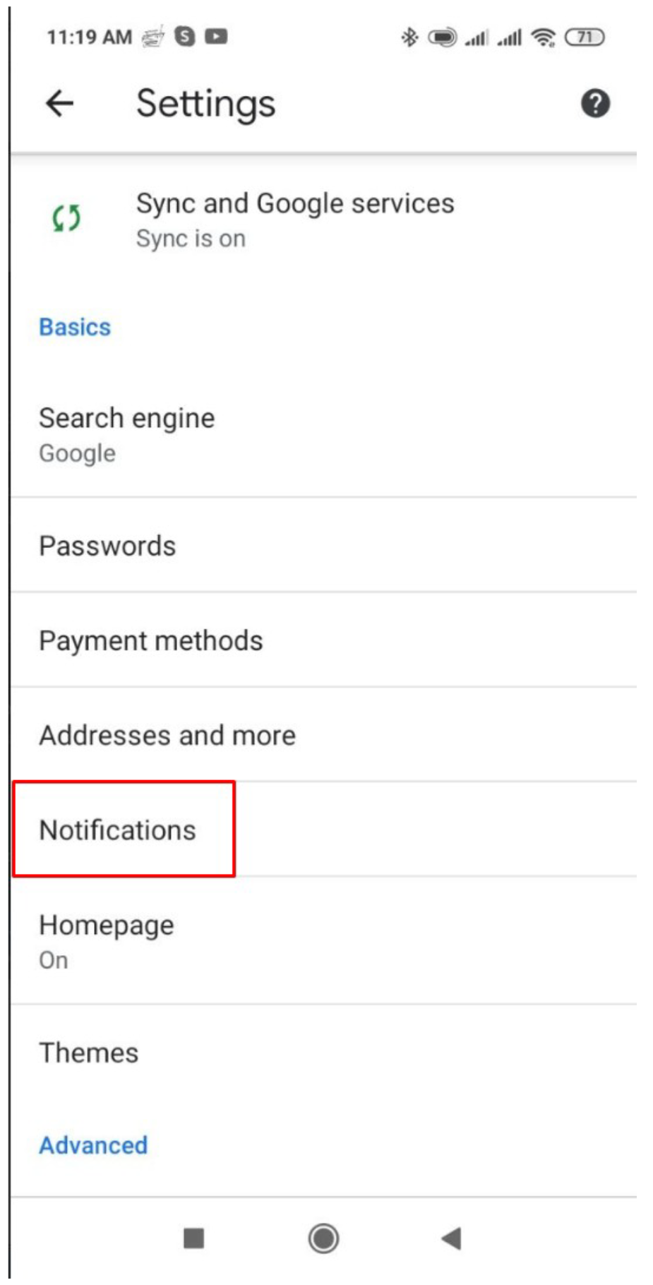 allow notification