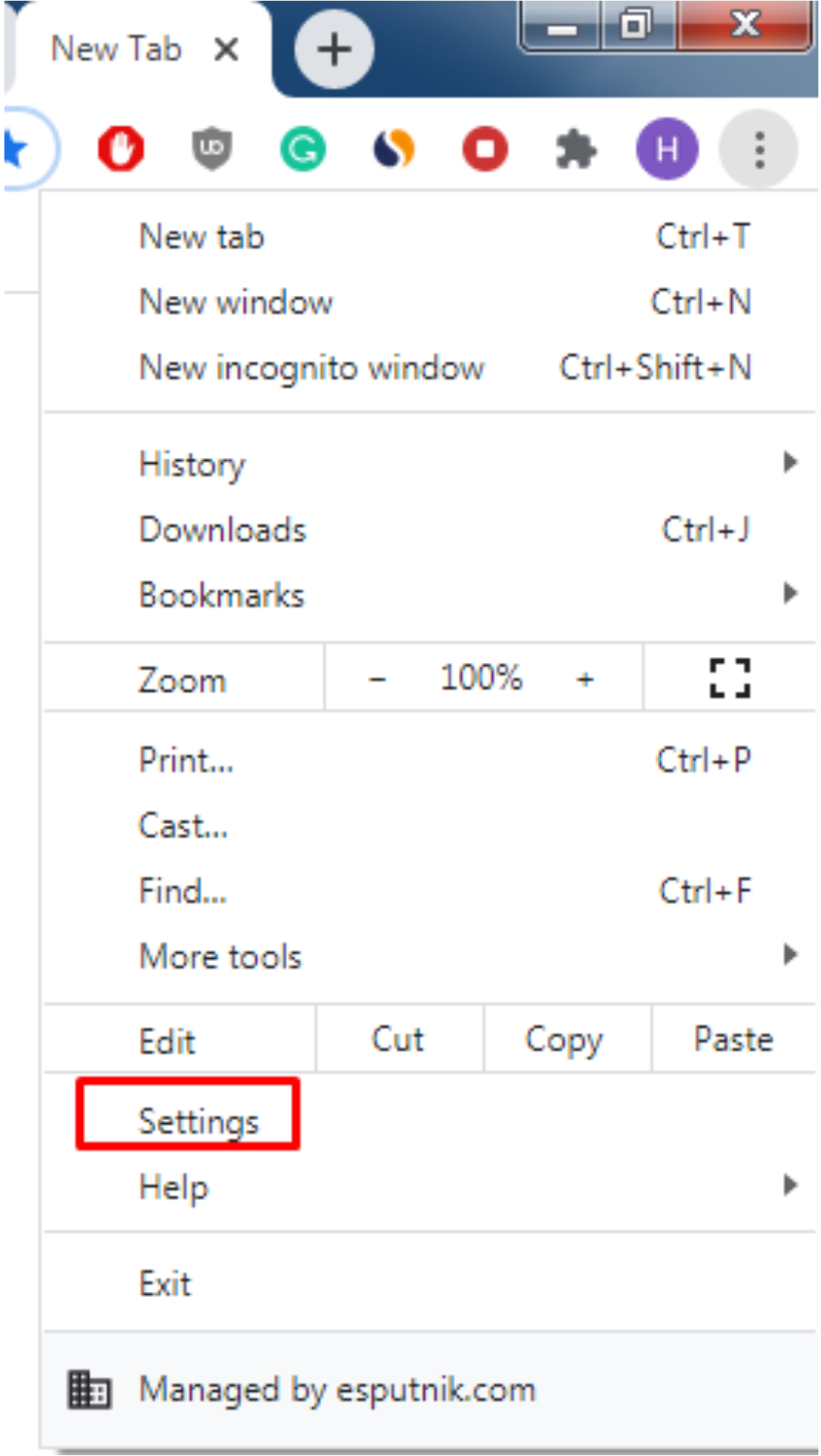 Click on the menu icon